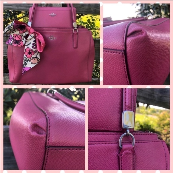 Coach Christie Red Punch Pink Satchel Wallet Set - Picture 3 of 8